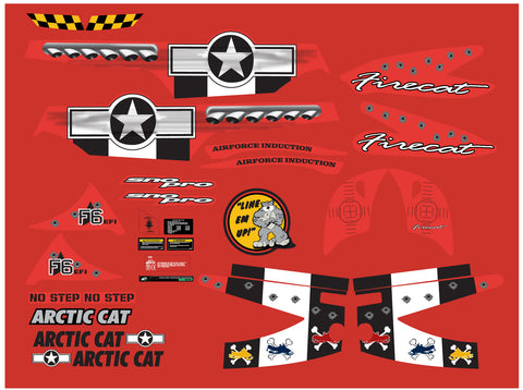 2004 Arctic Cat Firecat F6 Fighter Pilot (Red) Edition Decal Kit