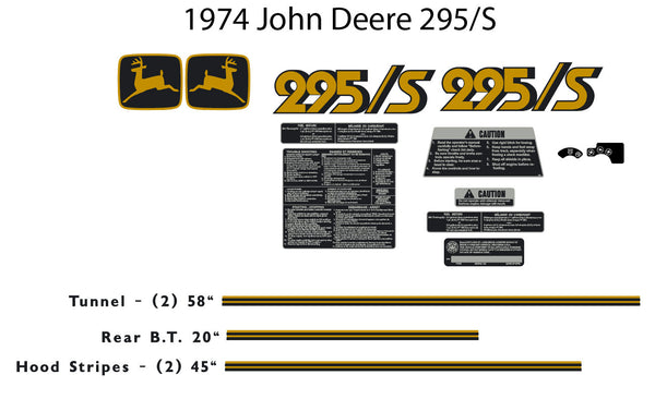 1974 John Deere 295/S Decals