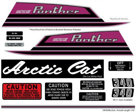 1971 Arctic Cat Panther Big Mouth Decal Kit