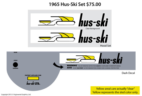 1963 - 65 Hus-Ski Decal Set