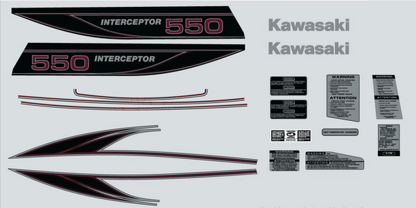 1982 Kawasaki 550 Interceptor Decal Set