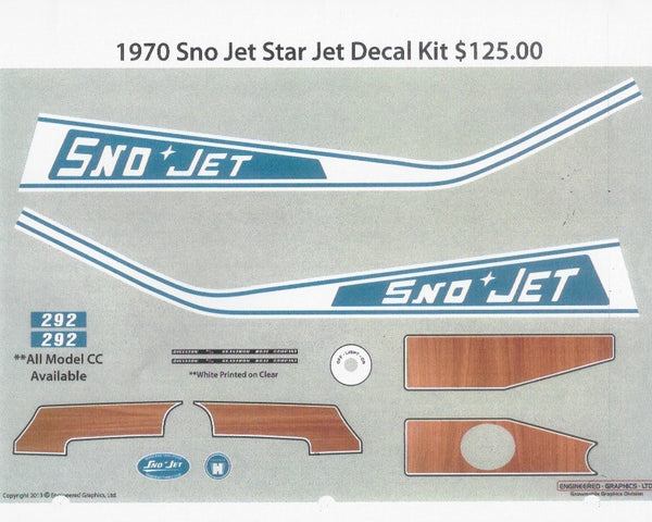 1970 Sno-Jet Star Jet Decal Kit