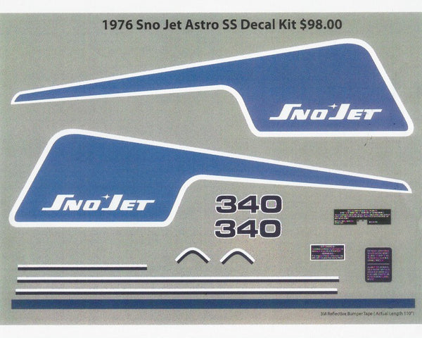 1976 Sno-Jet Astro SS Decal Kit