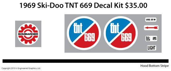 1969 Ski-Doo TNT Decal Set