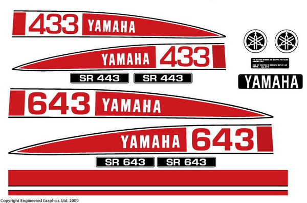 1972 Yamaha SR Decal Set
