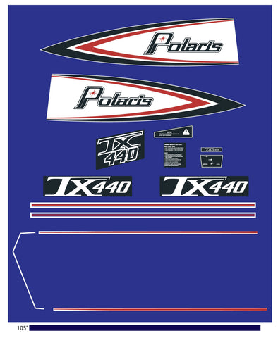 Polaris 1976 TX Snowmobile Decal Kit