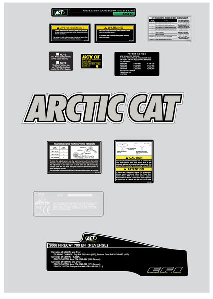 2006 F7 Firecat Arctic Cat Assorted Decals