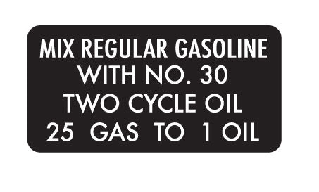 1970's Arctic Cat 25:1 Mix Gasoline Decal