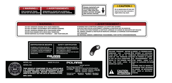 1992 Polaris 650 Indy Additional Decals