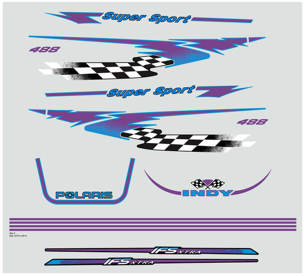 1997 Polaris 488 Super Sport Hood Decals