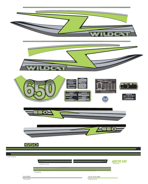 1990 Arctic Cat Wildcat Decal Kit