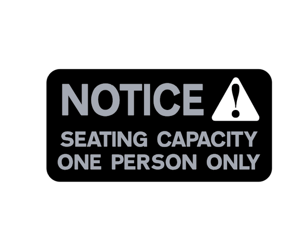 1975-78 Arctic Cat Notice seating capacity one person only