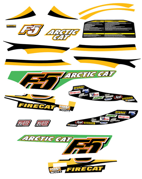 2003 Arctic Cat F5 Green Version Decal Kit