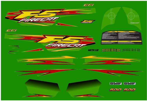 2003 Arctic Cat F5 Green Decal Kit