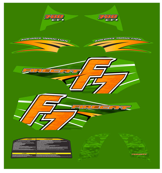 2006 Arctic Cat F7 EFI Sno Pro Hood Decals (Green Edition)