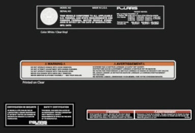1994 Polaris XLT SP Special Tunnel Snow Flap Decals