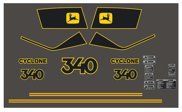 1976-77 John Deere 340 Cyclone Decal Set