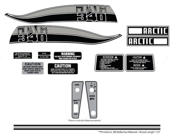 1975 Arctic Cat JAG 340 Decal Kit