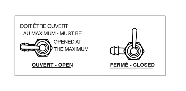 1992 / 1993 Ski Doo Plus Fuel Shut Off-On Decal