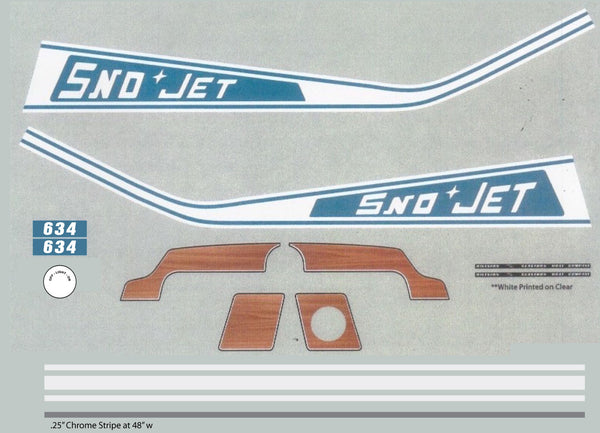 1970 Sno-Jet Super Jet 634 Decal Kit