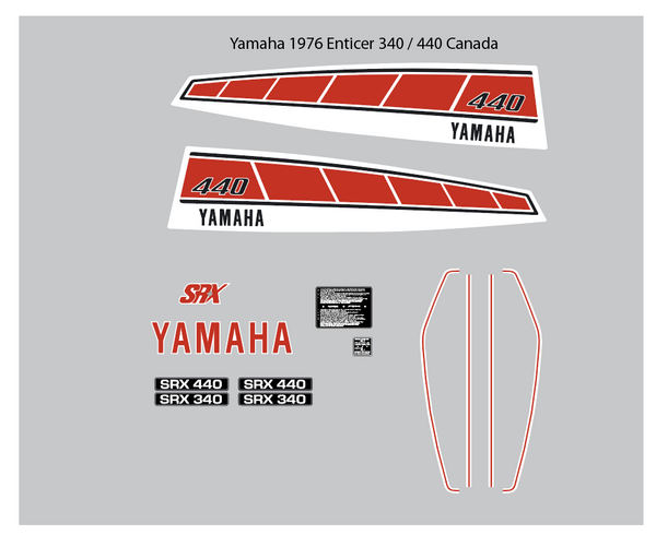 Yamaha 1976 Enticer 340 / 440 Canada Decals