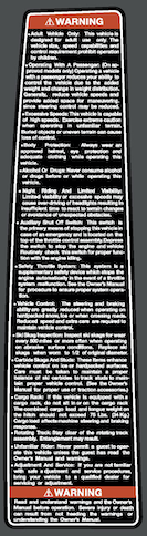 Polaris 1990 Warning Decal