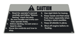 1974 John Deere Caution Read Owners Manual Decal
