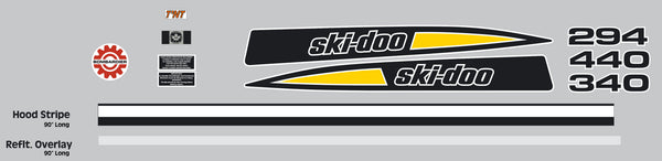 1973 Ski Doo TNT Silver Bullet Decal Kit