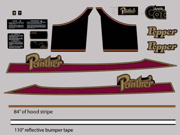 Arctic Cat 1980 Panther "Dr. Pepper" Edition Decals