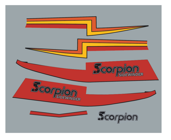 1981 Scorpion Sidewinder Hood Stripe Decals