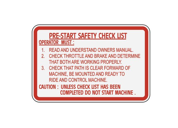 1971-73 Polaris Safety Check List Red