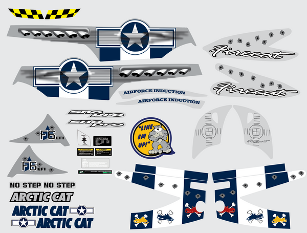 2004 Arctic Cat Firecat F6 Fighter Pilot Edition Decal Kit