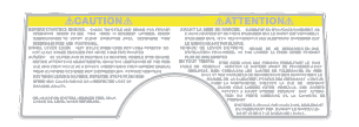 Polaris 1995 XCR 600 Caution Attention Decal
