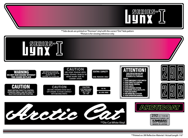 1974 Arctic Cat Lynx I/II Decal Set
