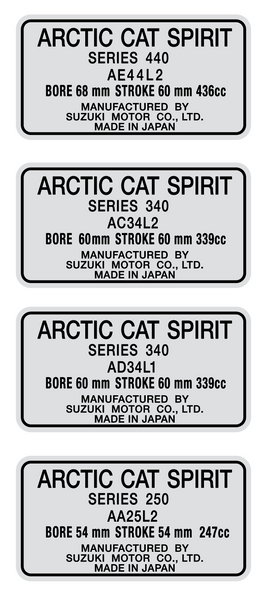 Arctic Cat Spirit Engine Series Decal