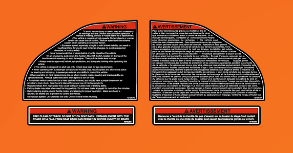 2004 Polaris XR 800 Dash Warning Decals