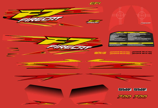 2003 Arctic Cat F7 Red Decal Kit