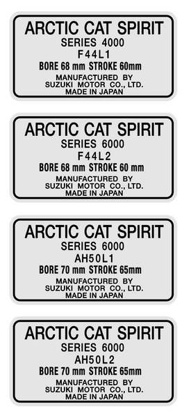 Arctic Cat Spirit Engine Series 1978-81 el tigre Model Decals