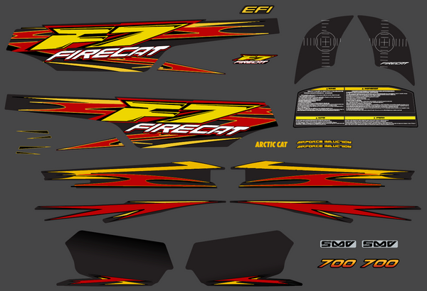 2003 Arctic Cat F7 Black Decal Kit