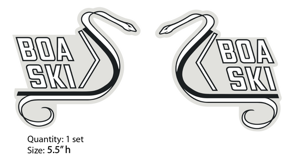 1971 Baby Boa-Ski Hood Decals (5.5" h)