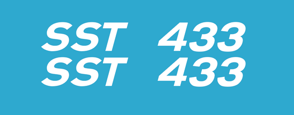 1972 Sno Jet SST 433 White Engine Model Decal