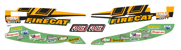 2003 Arctic Cat F7 Firecat Lower Belly Pan Decals (Green)