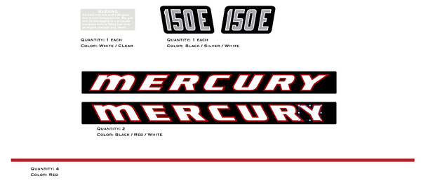 1968 Mercury 150E Hood Decals