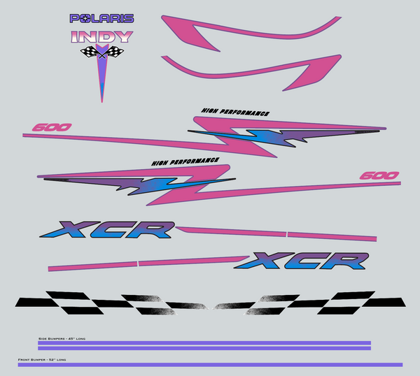 1996 Polaris XCR 600 Hood Decals