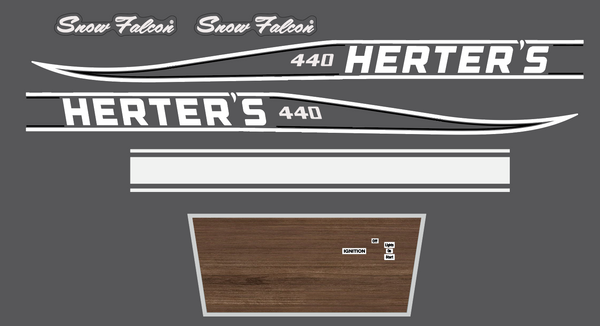 1974-77 Herter's (Black) Snow Falcon Hood & Dash Decals