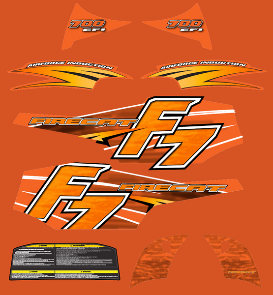 2006 Arctic Cat F7 EFI Sno Pro Hood Decals (Orange Edition)