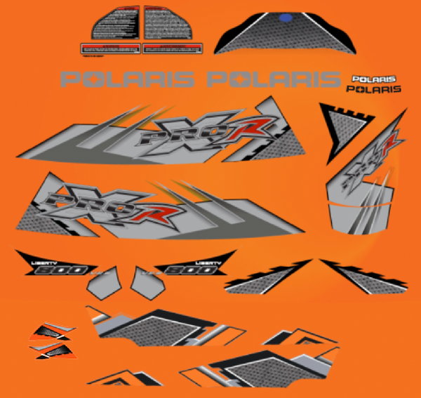 2004 Polaris PRO XR 800 Decal Kit - NON Dome Coated