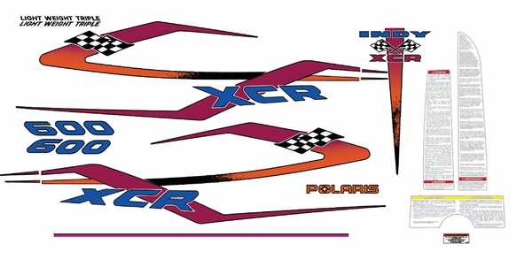 1995 Polaris XCR 600 Hood Decal Kit