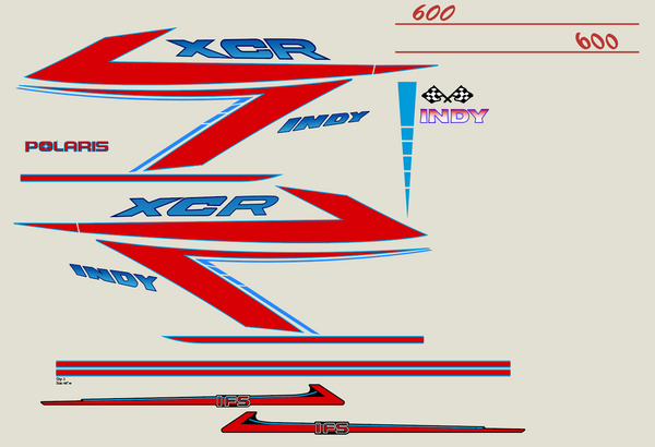 1994 Polaris XCR 600 Decal Kit