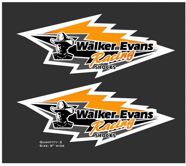Walker Evans Racing Shocks Decals - Orange